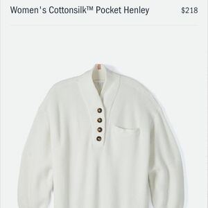 lunya Cream V‑Neck Knit Sweater with Button Placket